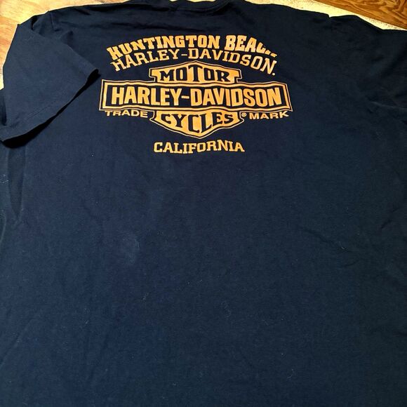 Harley Davidson T shirt Men 2XL Eagle USA Flag Huntington Beach Made in USA 2025 - Picture 5 of 12